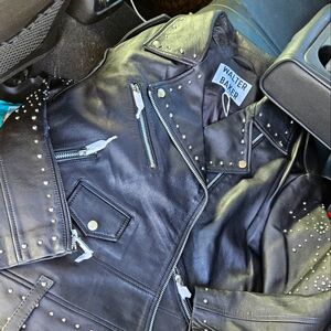 Walter Baker Black Studded Leather Jacket